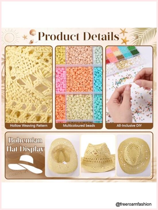 DIY Cowgirl Hat Craft Set with Beaded Kit for Bachelorette Party main image 4